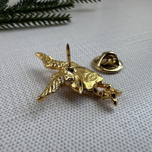 Kirks Folly Gold-Tone Angel Pin 1 7/8" With Wings & Secure Locking Clasp Jewelry - Picture 4 of 5